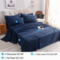 Solid color  4-Pieces very soft brushed microfiber fabric bed sheet sets